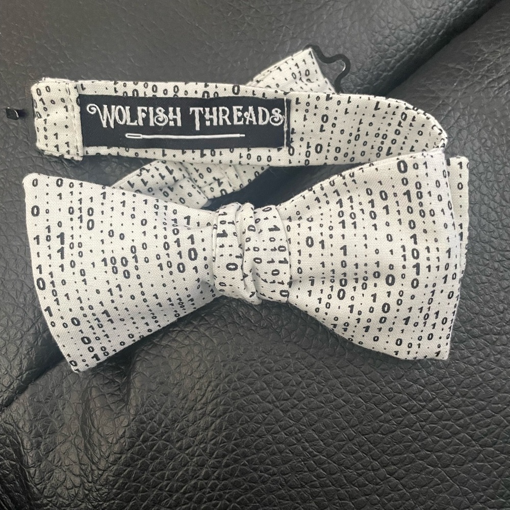 Youth Bow Tie made with Binary Code Fabric.